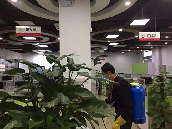 ATCC菌株辦公區(qū)域上午和下午各進行一次消毒